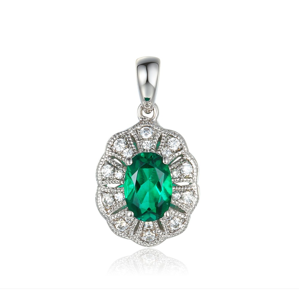 Emerald Diamond accents Ring